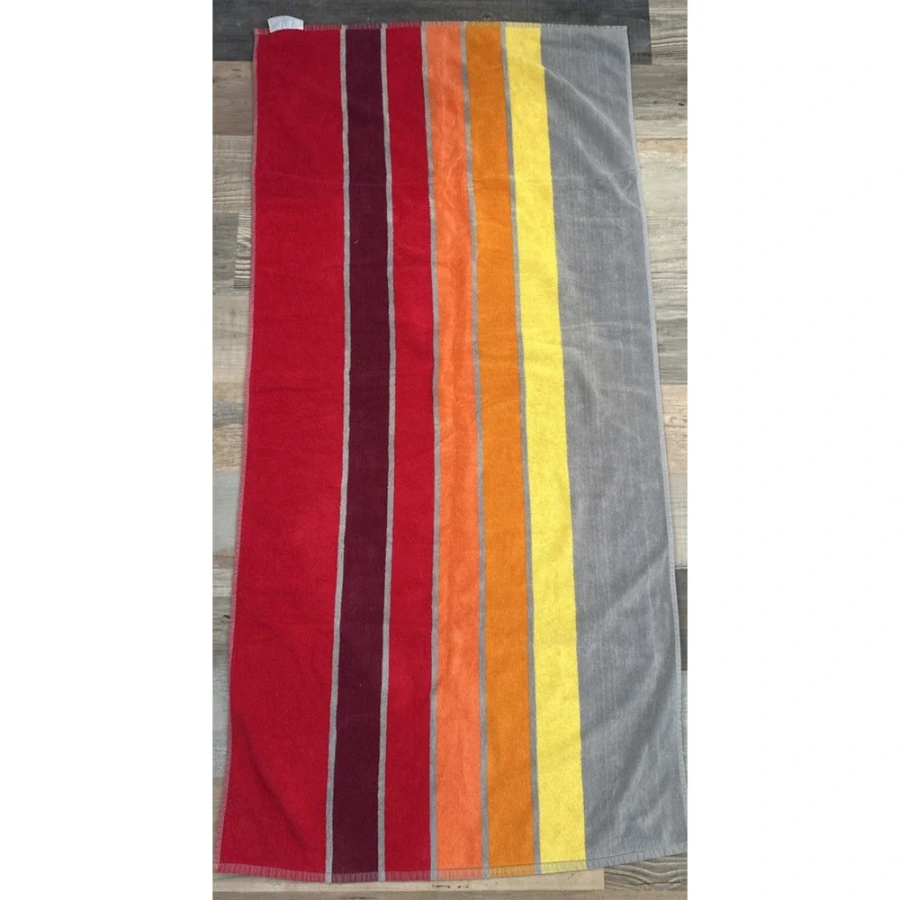 Vintage Cecil Saydah Body Towel Beach Towel Colorful Stripes Cotton